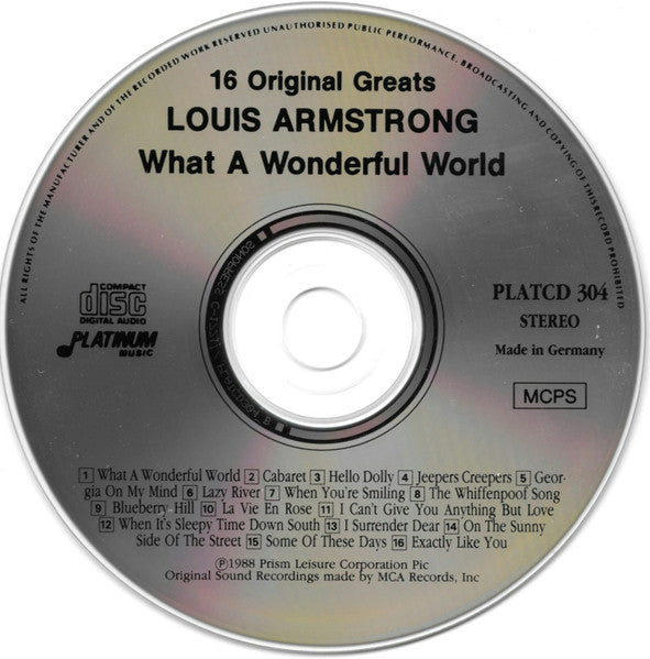 Louis Armstrong : What A Wonderful World (CD, Comp)