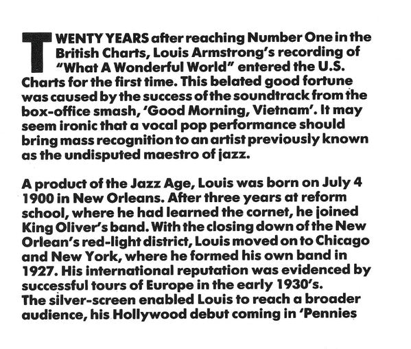 Louis Armstrong : What A Wonderful World (CD, Comp)