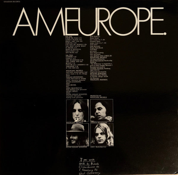 Percewood's Onagram Featuring Wolfgang Michels : Ameurope (LP, Album, RP)