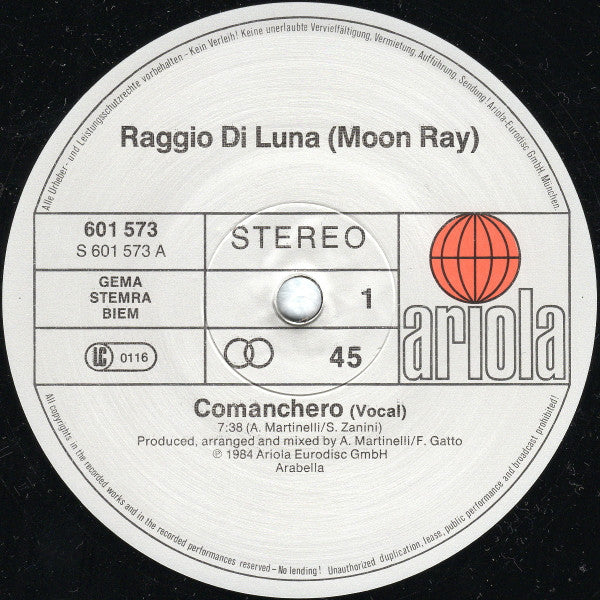 Raggio Di Luna : Comanchero (12", Maxi)