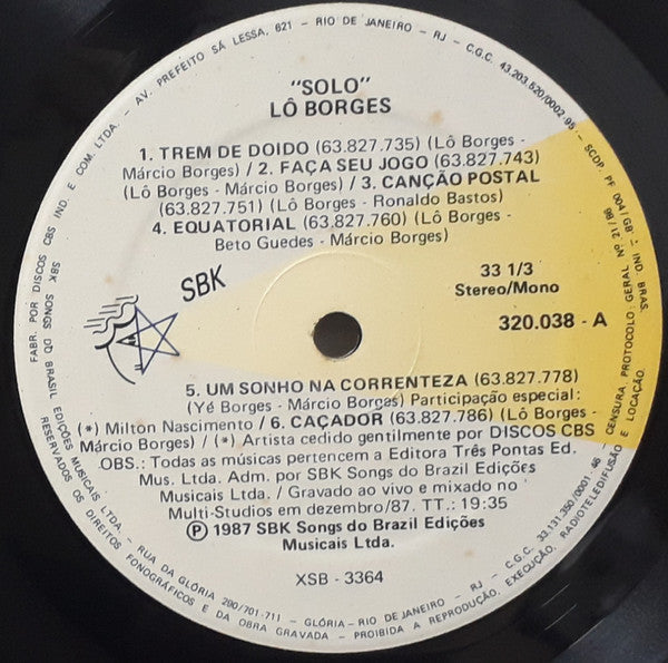 Lo Borges : Solo (LP, Album)