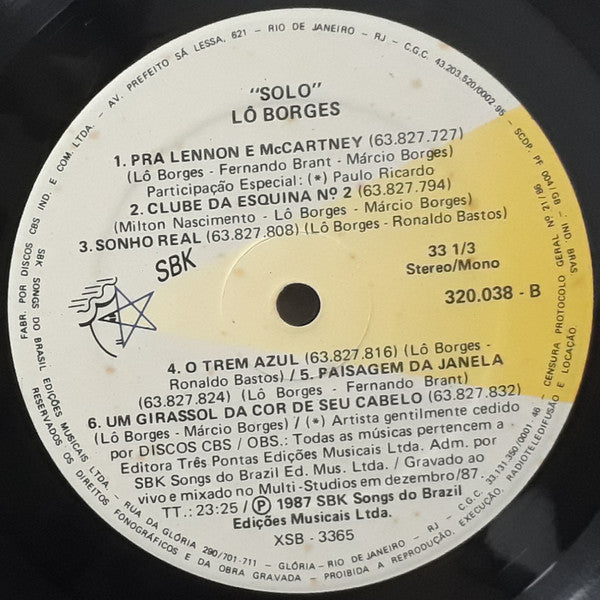 Lo Borges : Solo (LP, Album)