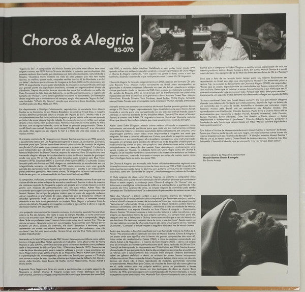 Mario Adnet E Zé Nogueira Apresentam Moacir Santos : Choros & Alegria (2xLP, Album, RE, RM)