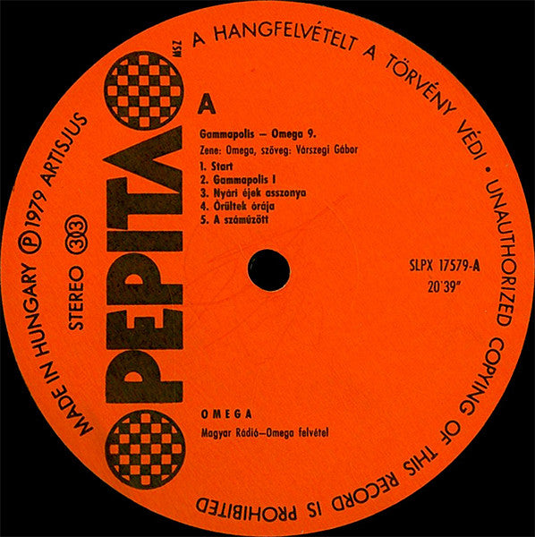 Omega (5) : Gammapolis (LP, Album, Gat)