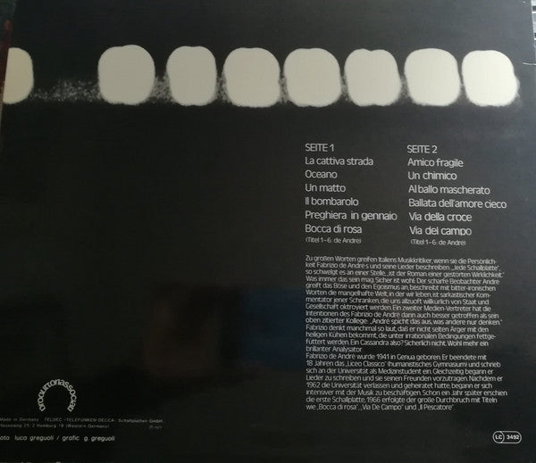 Fabrizio De André : The Best Of (LP, Comp)
