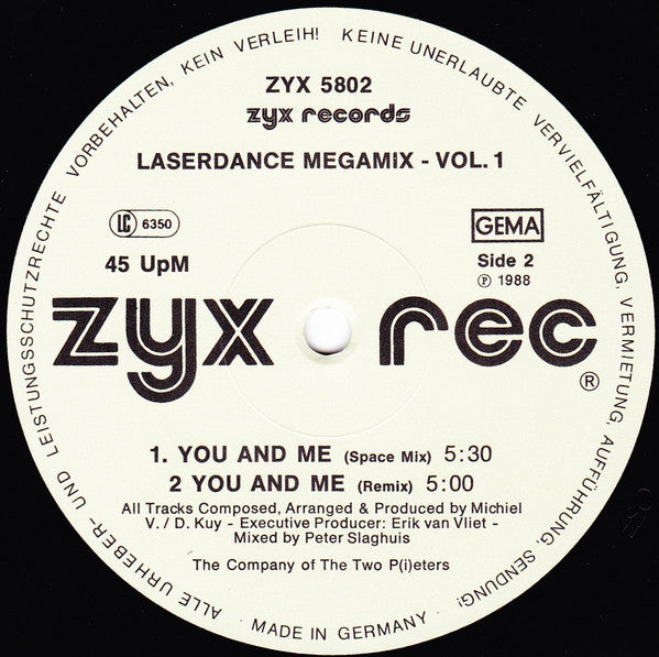 Laserdance : Megamix Vol. 1 (12", P/Mixed)