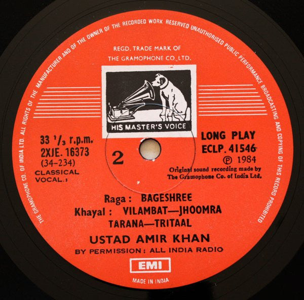 Amir Khan : Raga: Ahir Bhairav, Raga: Bageshree (LP, Album)