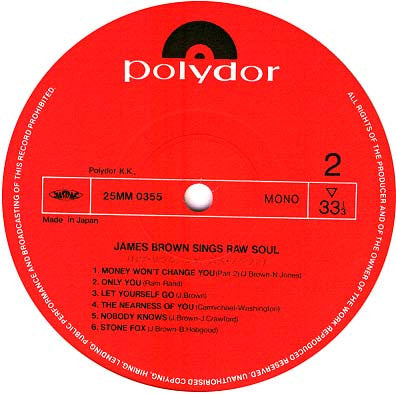 James Brown : James Brown Sings Raw Soul (LP, Mono, RE)