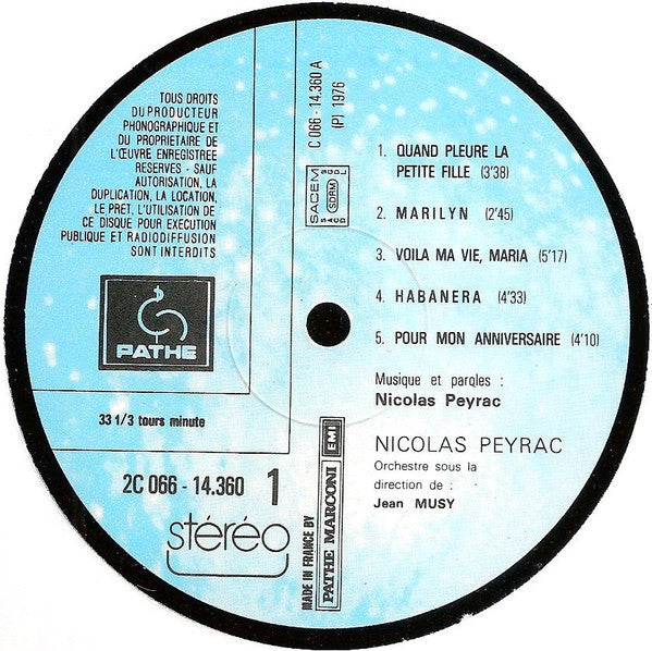 Nicolas Peyrac : Quand Pleure La Petite Fille (LP, Album)