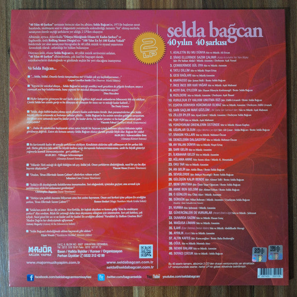 Selda (2) : 40 Yılın 40 Şarkısı (1971-∞) (2xLP, Comp, RE, RM, Red)