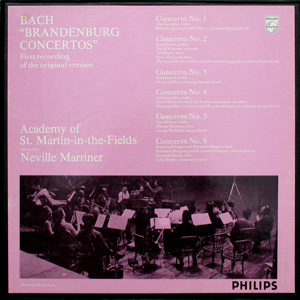 Johann Sebastian Bach - The Academy Of St. Martin-in-the-Fields, Sir Neville Marriner : "Brandenburg Concertos" - First Recording Of The Original Version (Urfassung) (2xLP + Box)