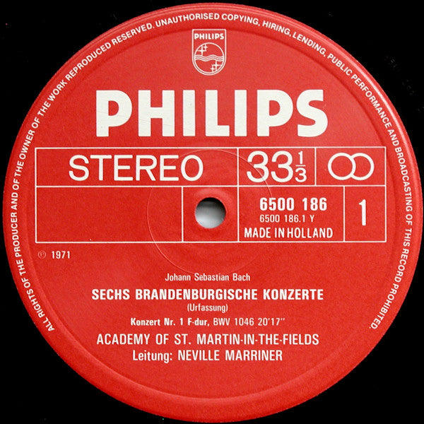 Johann Sebastian Bach - The Academy Of St. Martin-in-the-Fields, Sir Neville Marriner : "Brandenburg Concertos" - First Recording Of The Original Version (Urfassung) (2xLP + Box)