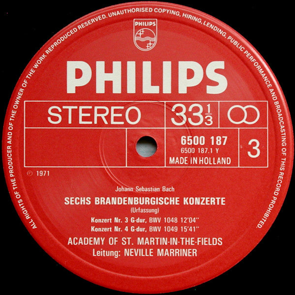 Johann Sebastian Bach - The Academy Of St. Martin-in-the-Fields, Sir Neville Marriner : "Brandenburg Concertos" - First Recording Of The Original Version (Urfassung) (2xLP + Box)
