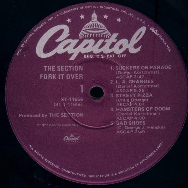 The Section : Fork It Over (LP, Album, Jac)