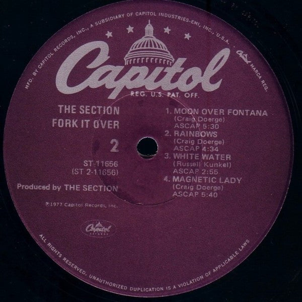 The Section : Fork It Over (LP, Album, Jac)