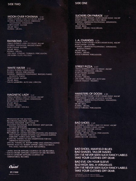 The Section : Fork It Over (LP, Album, Jac)