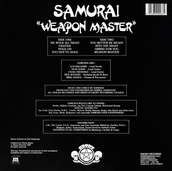 Samurai (5) : Weapon Master (LP, Album)