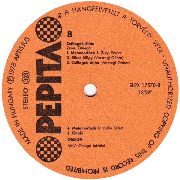Omega (5) : Omega 8: Csillagok Útján (LP, Album)
