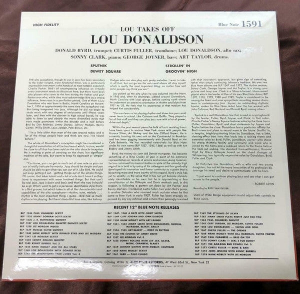 Lou Donaldson : Lou Takes Off (LP, Album, Mono, Ltd, RE)
