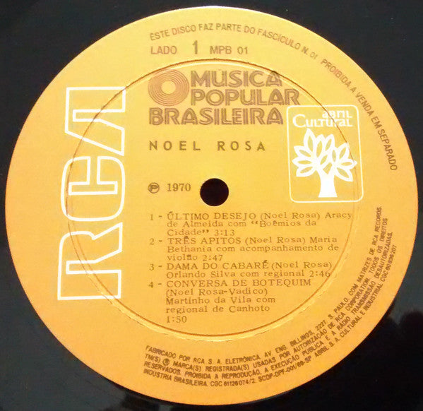 Various : História Da Música Popular Brasileira - Noel Rosa (10", Comp, Gat)