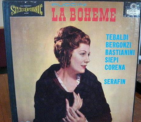 Giacomo Puccini / Renata Tebaldi, Carlo Bergonzi, Ettore Bastianini, Cesare Siepi, Fernando Corena, Tullio Serafin : La Boheme (2xLP, Album)
