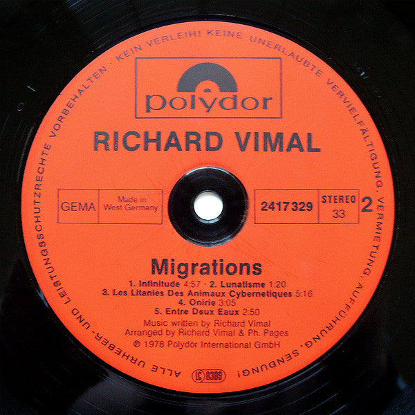 Richard Vimal : Migrations (LP, Album)