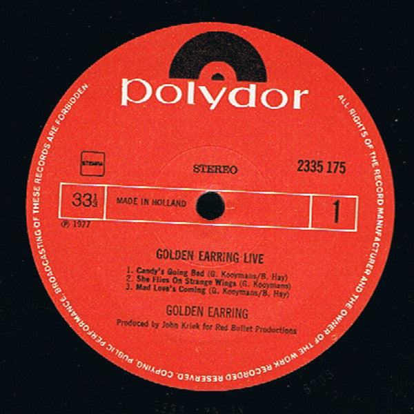 Golden Earring : Live (2xLP, Album, Gat)