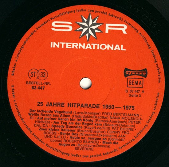 Various : 25 Jahre Hitparade 1950-1975 (Box, Comp, Club, S/Edition + 3xLP, Mono)