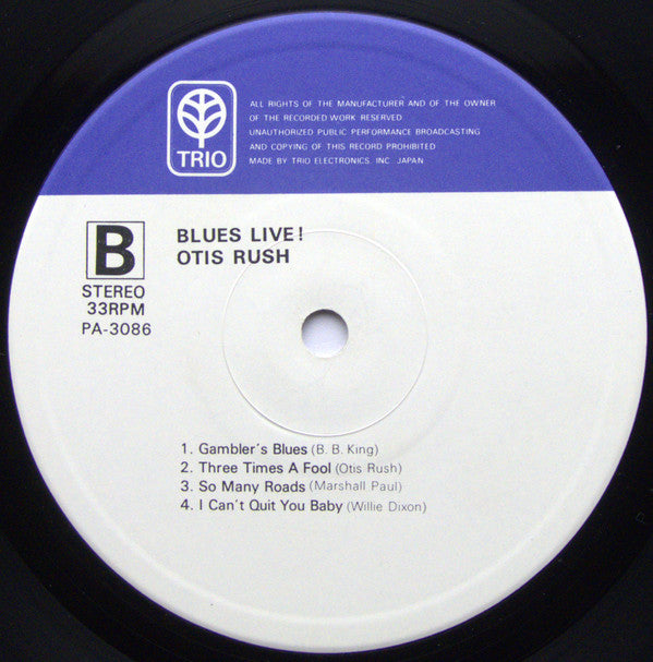Otis Rush : Blues Live! (LP, Album)