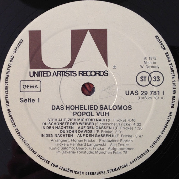 Popol Vuh : Das Hohelied Salomos (LP, Album)