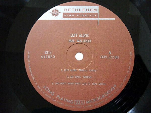 Mal Waldron : Left Alone - Plays Moods Of Billie Holiday (LP, Album, RE)