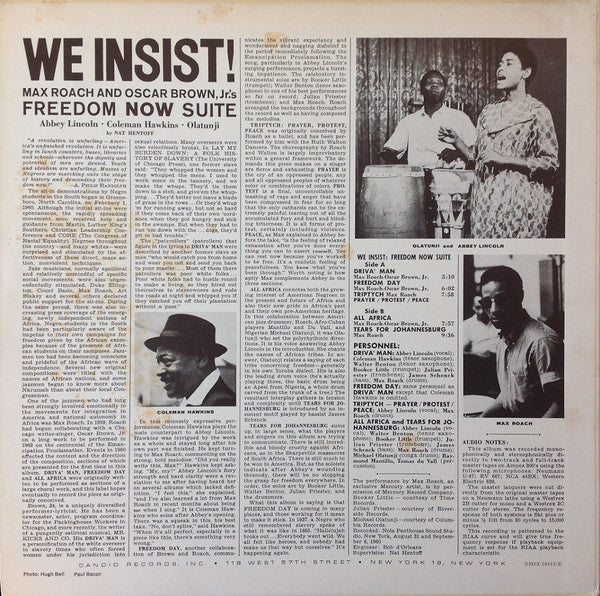 Max Roach = Max Roach : We Insist! Max Roach's Freedom Now Suite = ウイ・インシスト! (LP, Album, RE)
