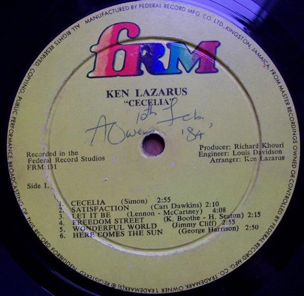 Ken Lazarus : Cecelia (LP, Album)