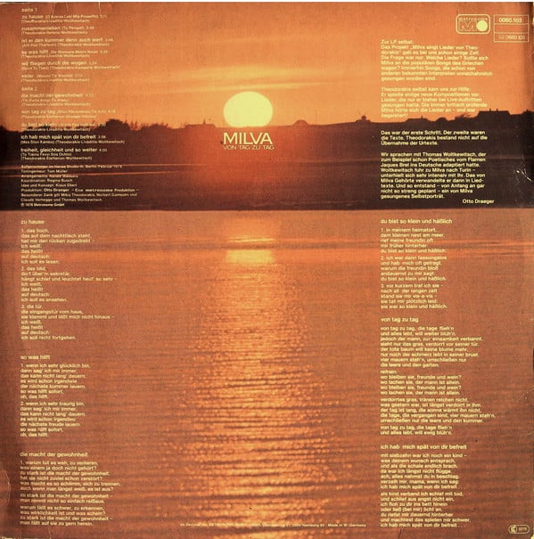 Milva : Von Tag Zu Tag (LP, Album)