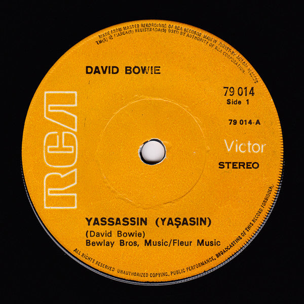 David Bowie : Yassassin = Yaşasın (7", Single, Sol)
