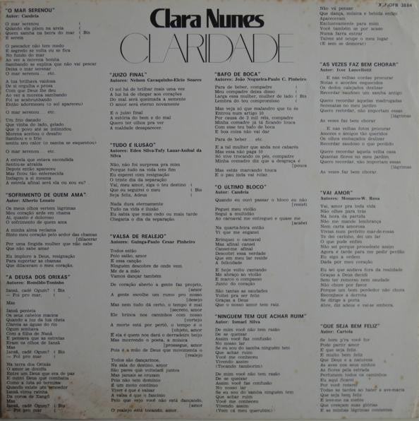 Clara Nunes : Claridade (LP, Album, Gat)