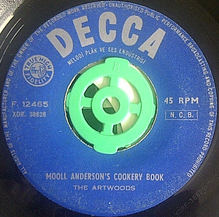 The Artwoods : I Feel Good / Mooll Anderson's Cookery Book (7", Single, M/Print)