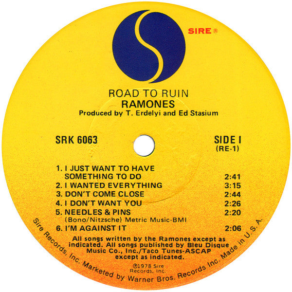 Ramones : Road To Ruin (LP, Album, Los)
