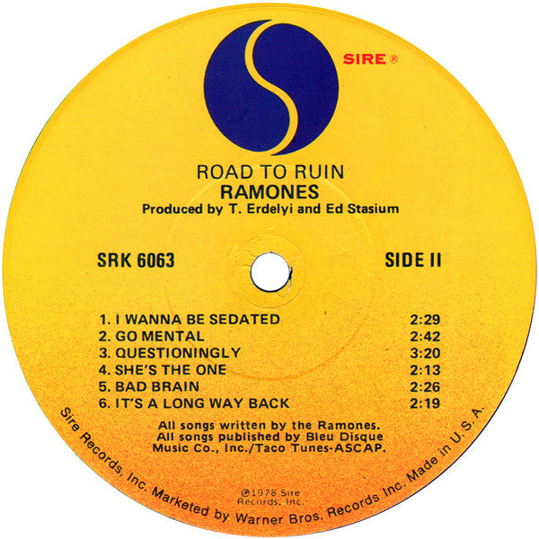 Ramones : Road To Ruin (LP, Album, Los)