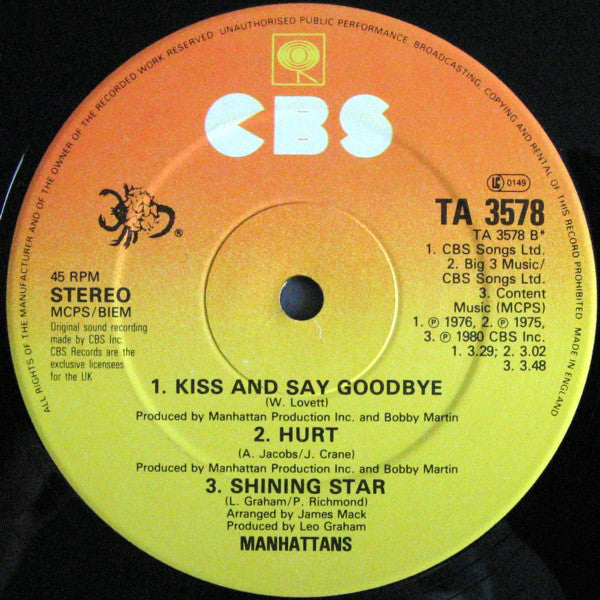 Manhattans : Crazy (12", Single)