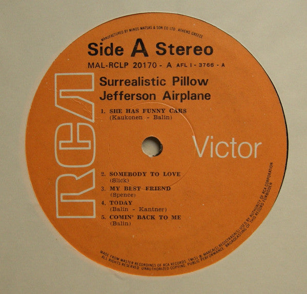 Jefferson Airplane : Surrealistic Pillow (LP, Album)