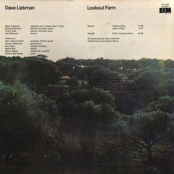 David Liebman : Lookout Farm  (LP, Album)