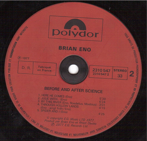 Brian Eno : Before And After Science (LP, Album)
