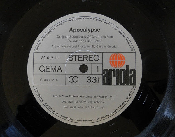 Apocalypse (11) : Apocalypse - Original Soundtrack Of Cinerama Film "Wunderland Der Liebe" (LP, Album)