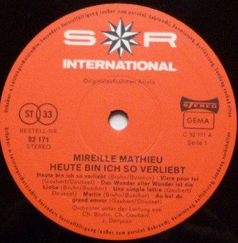 Mireille Mathieu : Heute Bin Ich So Verliebt (LP, Comp)