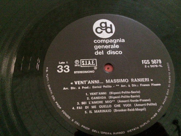 Massimo Ranieri : Vent'Anni (LP, Album)
