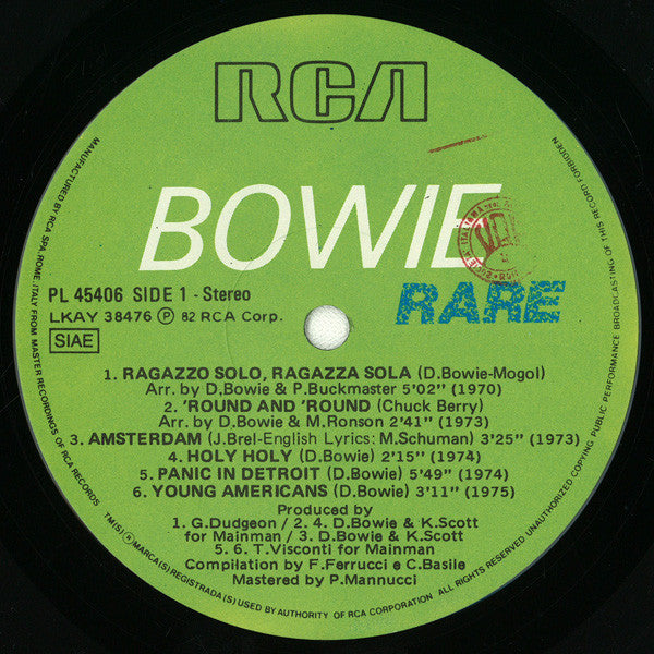 Bowie* : Rare (LP, Comp)