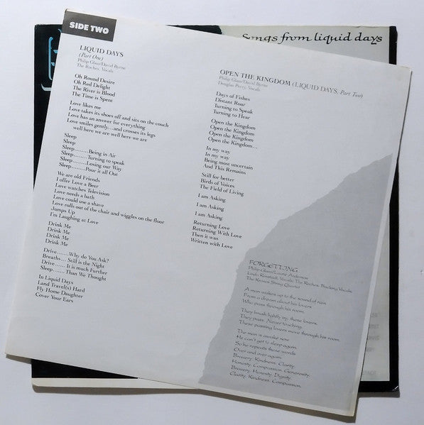 Philip Glass : Songs From Liquid Days (LP, Album)