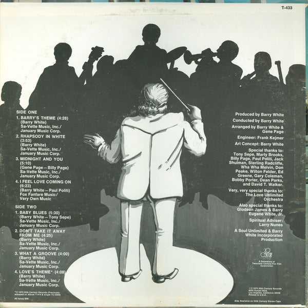 Love Unlimited Orchestra Arranged & Conducted By Barry White : Rhapsody In White (LP, Album)