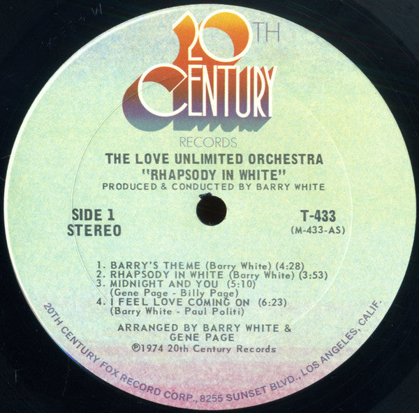 Love Unlimited Orchestra Arranged & Conducted By Barry White : Rhapsody In White (LP, Album)